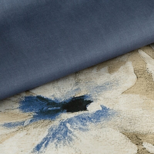 Komplet pościeli z bawełny satynowej Spring 140x200 w beżowo błękitne kwiaty