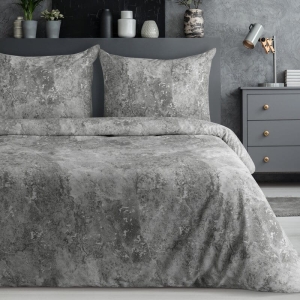 Komplet pościeli z bawełny satynowej Spring 160x200 w modny betonowy wzór