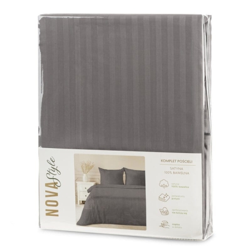 Komplet pościeli z adamaszku 220x200 stalowej