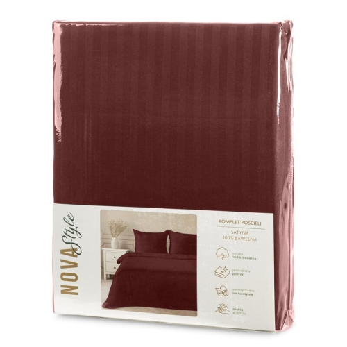 Komplet pościeli z adamaszku 220x200 burgundowej