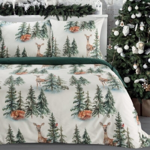 Zimowa pościel bawełniana 160x200 Deer w Zimowy Las
