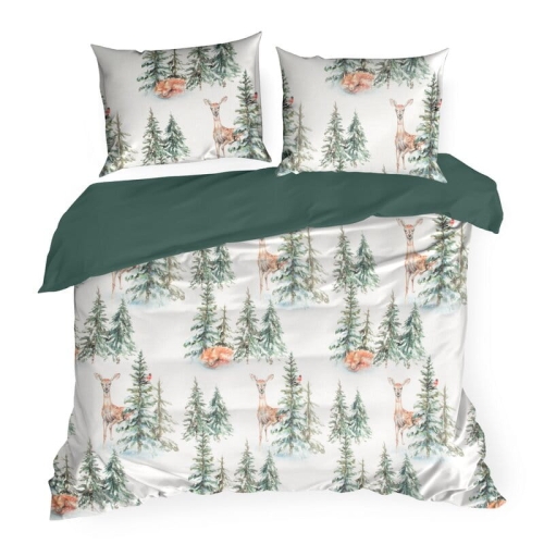 Zimowa pościel bawełniana 160x200 Deer w Zimowy Las
