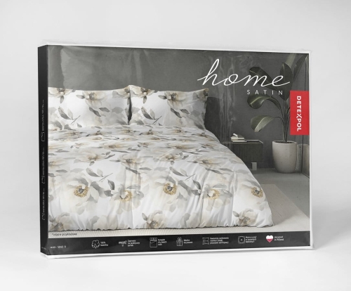 Komplet pościeli z satyny bawełnianej 160x200 w duże pełne kwiaty Home Satin