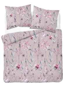 Komplet pościeli z satyny bawełnianej 160x200 w pudrowe kwiaty Home Satin