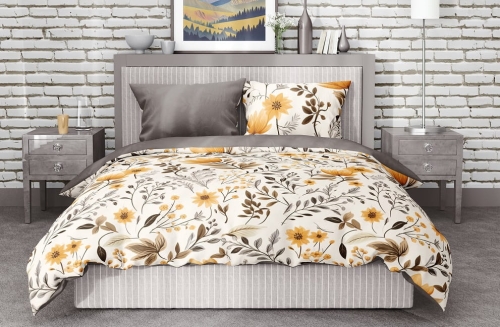 Pościel Boho bawełniana 160x200 w kwiaty