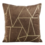 Poszewka dekoracyjna velvet geometryczna 45x45 ciemno brązowa