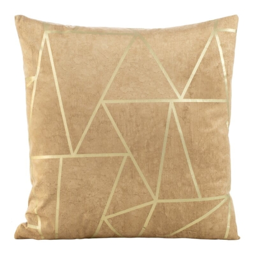 Poszewka dekoracyjna velvet geometryczna 45x45 beżowa