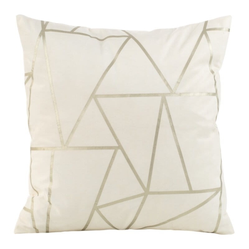 Poszewka dekoracyjna velvet geometryczna 45x45 kremowa