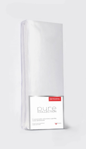 Prześcieradło Pure 120x200 satynowe z gumką w kolorze srebrnym