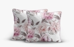 Komplet poszewek z perkalu 40x40 Różowe Kwiaty Piwonii Lame Percale