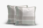 Komplet poszewek z perkalu 40x40 Szaro Zielono Beżowa Krata Lame Percale