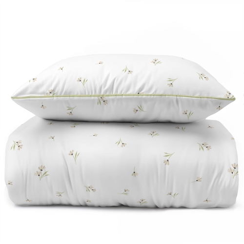 Pościel z perkalu 160x200 Drobne Stokrotki Lame Percale