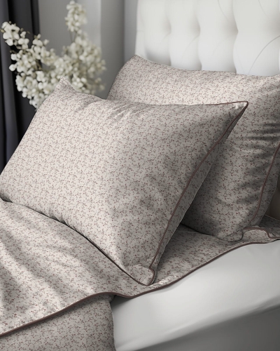 Pościel z perkalu 220x200 Różowe Kwiaty Lame Percale