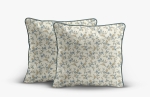 Komplet poszewek z perkalu 40x40 Niebieskie Żółte Kwiaty Lame Percale 