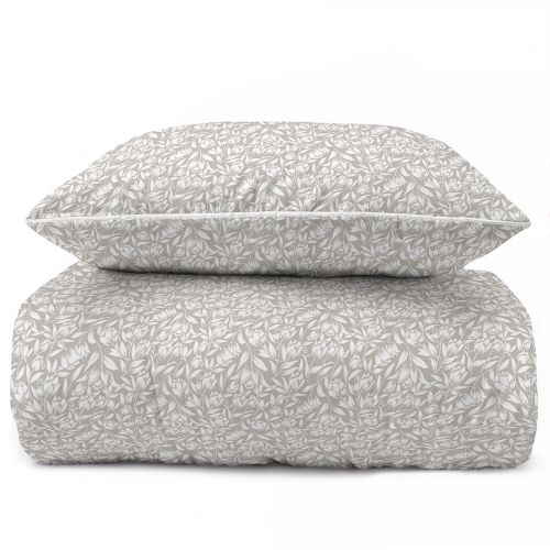 Pościel z perkalu 160x200 Beżowa w Kwiaty Lame Percale