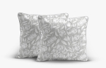 Komplet poszewek z perkalu 40x40 Popielata w Kwiaty Lame Percale