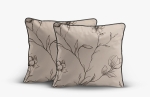 Komplet poszewek z perkalu ciemno beżowych 40x40 Kwiaty Lame Percale