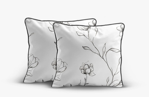 Komplet poszewek z perkalu 40x40 Kwiaty Lame Percale