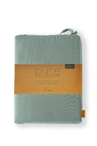 Pościel Pure Eco Line bawełniana 160x200 miętowa z guziczkami