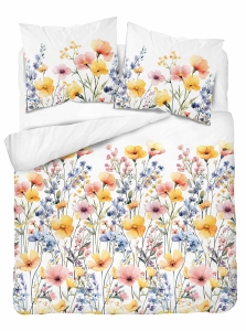 Komplet pościeli Home Satin z satyny bawełnianej 220x200 w kolorowe wiosenne kwiaty