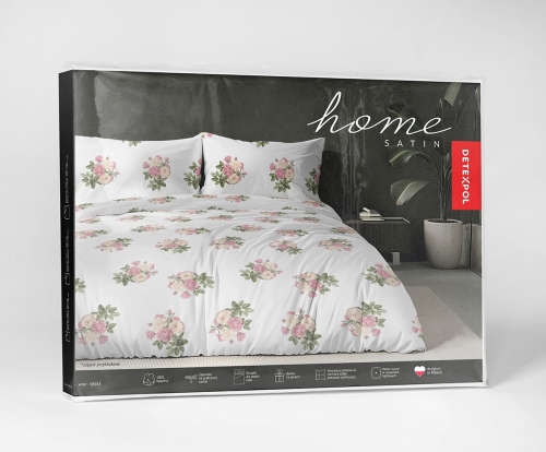 Komplet pościeli Home Satin z satyny bawełnianej 160x200 w różane bukiety