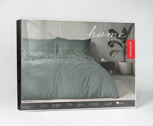 Komplet pościeli Home Satin z satyny bawełnianej 160x200 w zieleń szałwiową 