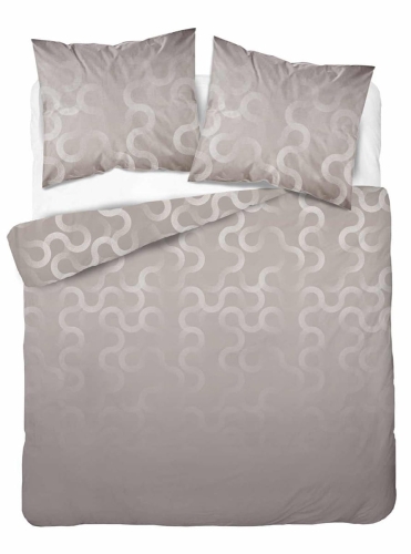 Komplet pościeli Home Satin z satyny bawełnianej szarej 160x200 we wzór geometryczny