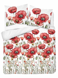 Komplet pościeli Home Satin z satyny bawełnianej 220x200 w czerwone maki