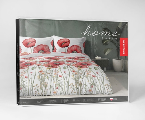 Komplet pościeli Home Satin z satyny bawełnianej 220x200 w czerwone maki
