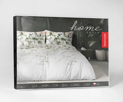 Komplet pościeli Home Satin z satyny bawełnianej 160x200 w motyw pudrowo różowego hibiskusa