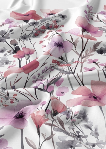 Komplet pościeli Home Satin z satyny bawełnianej 220x200 w różowe i fioletowe kwiaty
