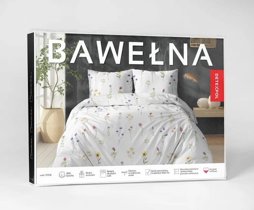 Pościel bawełniana 100% 160x200 w kwiaty polne