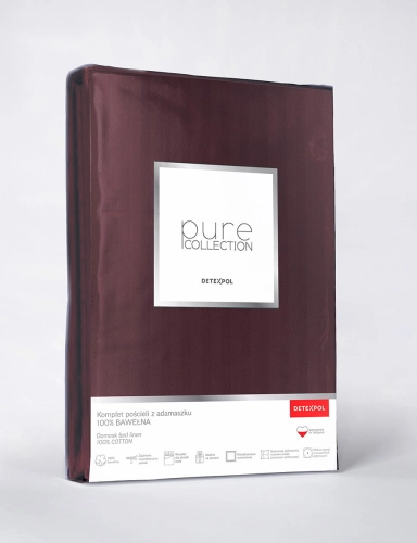 Pościel adamaszkowa Pure 160x200 burgundowa