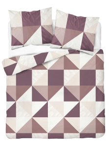 Komplet pościeli Home Satin z satyny bawełnianej 160x200 w trójkąty i kwadraty