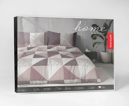 Komplet pościeli Home Satin z satyny bawełnianej 220x200 w trójkąty i kwadraty