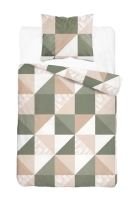 Komplet pościeli Home Satin z satyny bawełnianej 140x200 w trójkąty i kwadraty