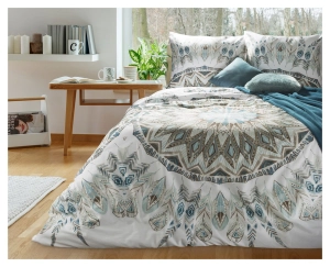 Komplet pościeli z bawełny satynowej 160x200 w pióra