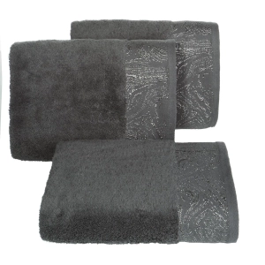 Ręcznik 70x140 stalowy z nicią metaliczną