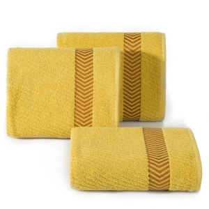 Ręcznik 70x140 musztardowy żakardowy