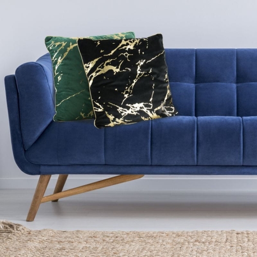 Poszewka dekoracyjna velvet czarno złota 45x45 Maribel   + wypełnienie