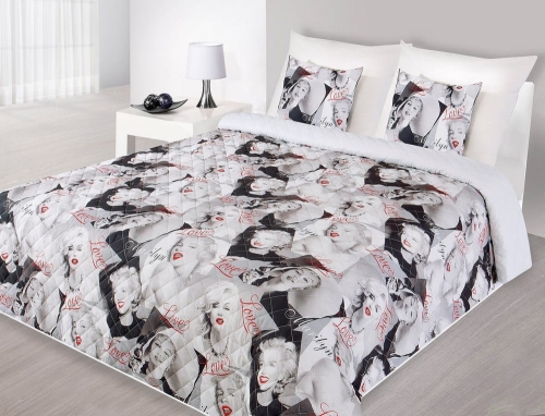 Narzuta 170x210 Marilyn Monroe w odcieniach czerni i bieli